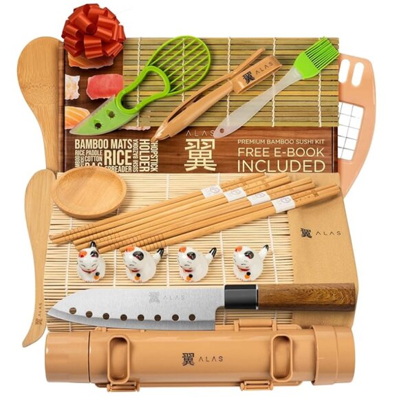 NEW IN BOX NIB Alas Complete 20 Piece Sushi Making Set - Kit for Beginners & Pro - Picture 1 of 5